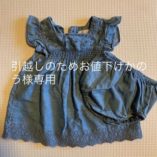 ザラキッズ(ZARA KIDS)の【ZARA Baby】ザラベビー　デニムワンピース　インナーパンツ付き(ワンピース)