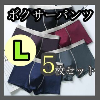 ボクサーパンツ 5枚セット Lサイズ メンズ下着 抗菌 ローライズ シンプル(ボクサーパンツ)