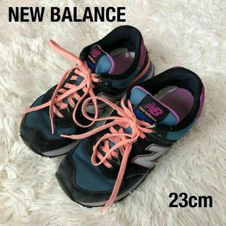 ニューバランス(New Balance)のNEW BALANCEニューバランス574スニーカーネイビーピンク23cm(スニーカー)