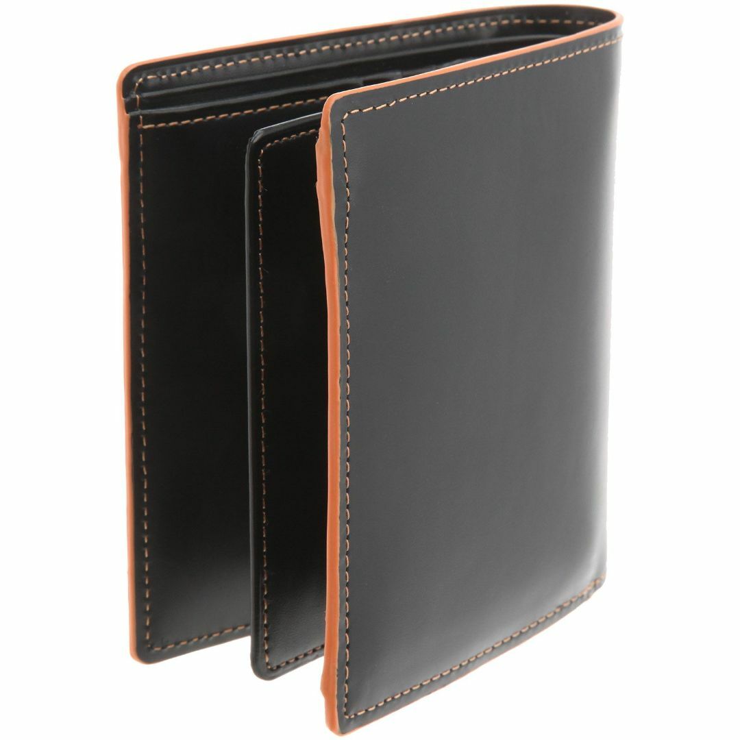 【色: オレンジ】[バルア] 二つ折り 革財布ボックス カラーステッチ150-9 メンズのバッグ(その他)の商品写真