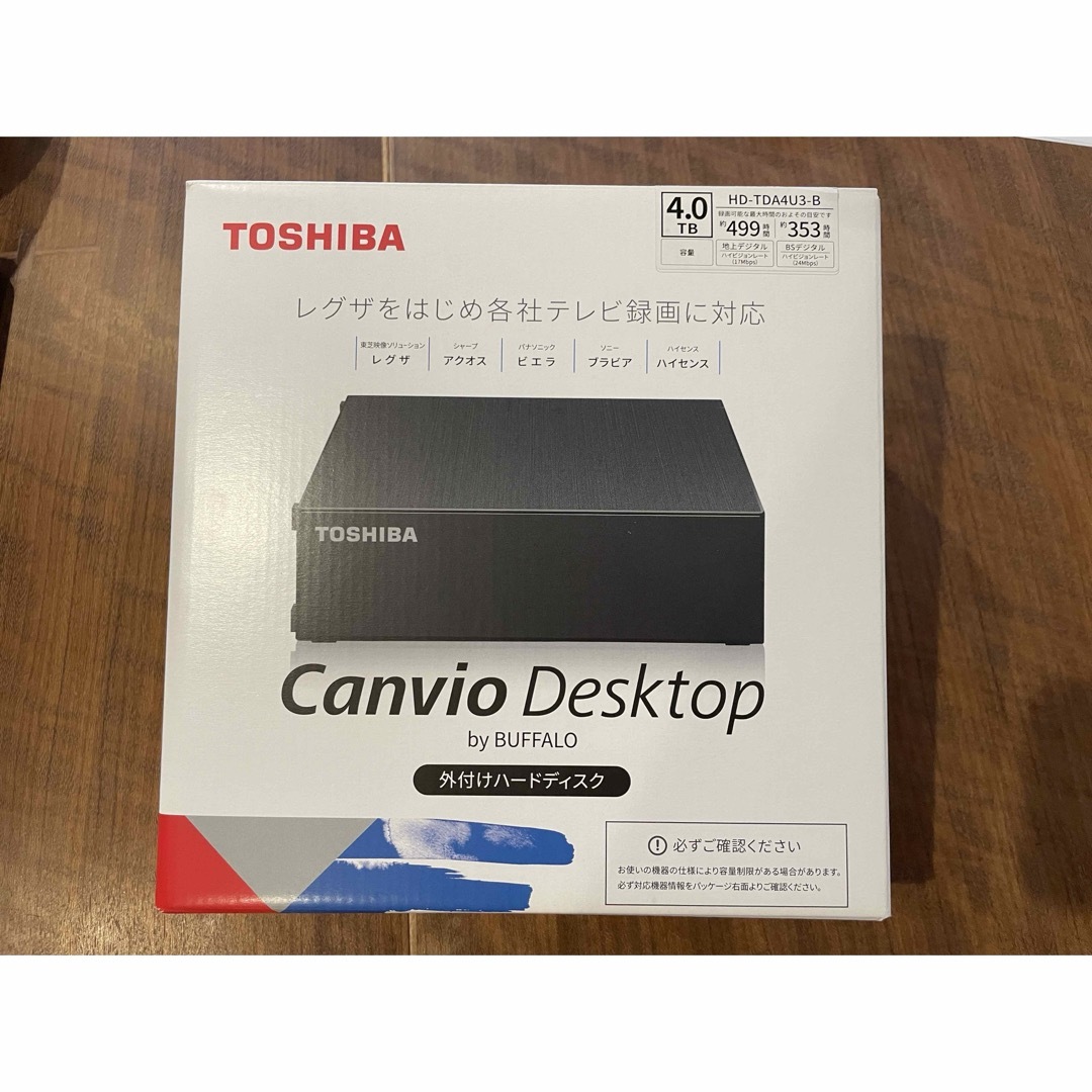 東芝(トウシバ)のBUFFALO 外付けHDD ブラック 4TB HD-TDA4U3-B スマホ/家電/カメラのPC/タブレット(PC周辺機器)の商品写真