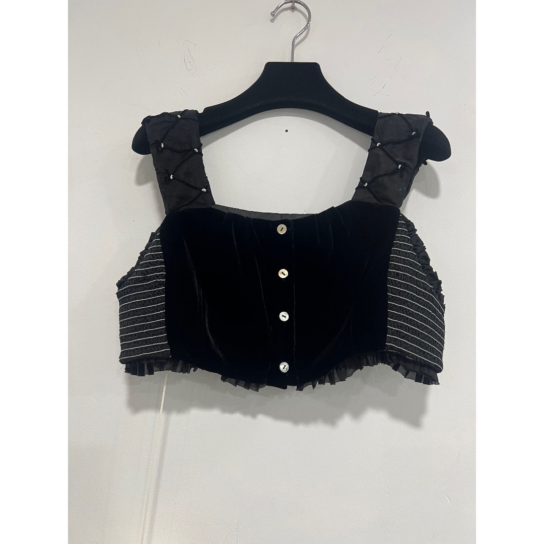 タンクトップ Renli Su Cropped Velvet Vest