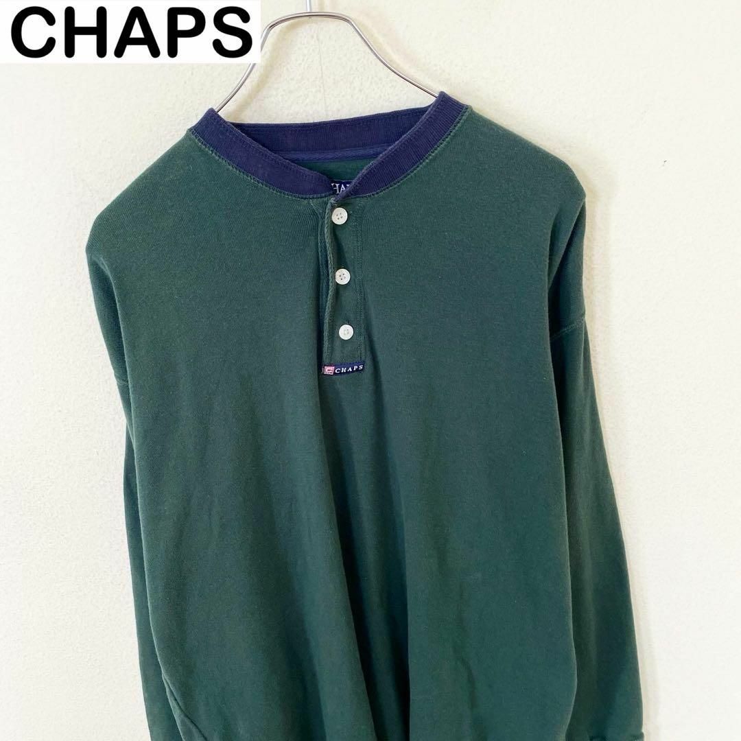 CHAPS(チャップス)のCHAPS チャップス　長袖　ヘンリーネック　Tシャツ　ロンT 古着　アメカジ メンズのトップス(Tシャツ/カットソー(七分/長袖))の商品写真