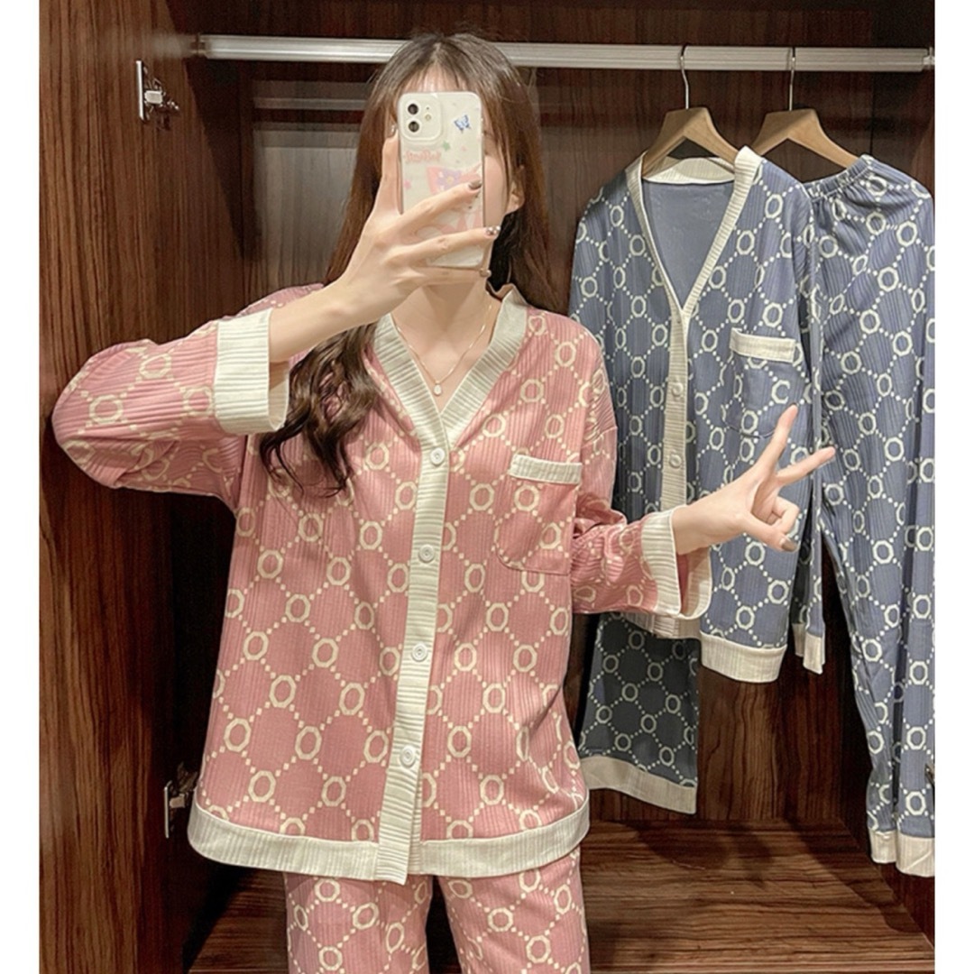 【ピンクL】パジャマ　ルームウェア　オルチャン　韓国　レディース　部屋着 レディースのルームウェア/パジャマ(パジャマ)の商品写真
