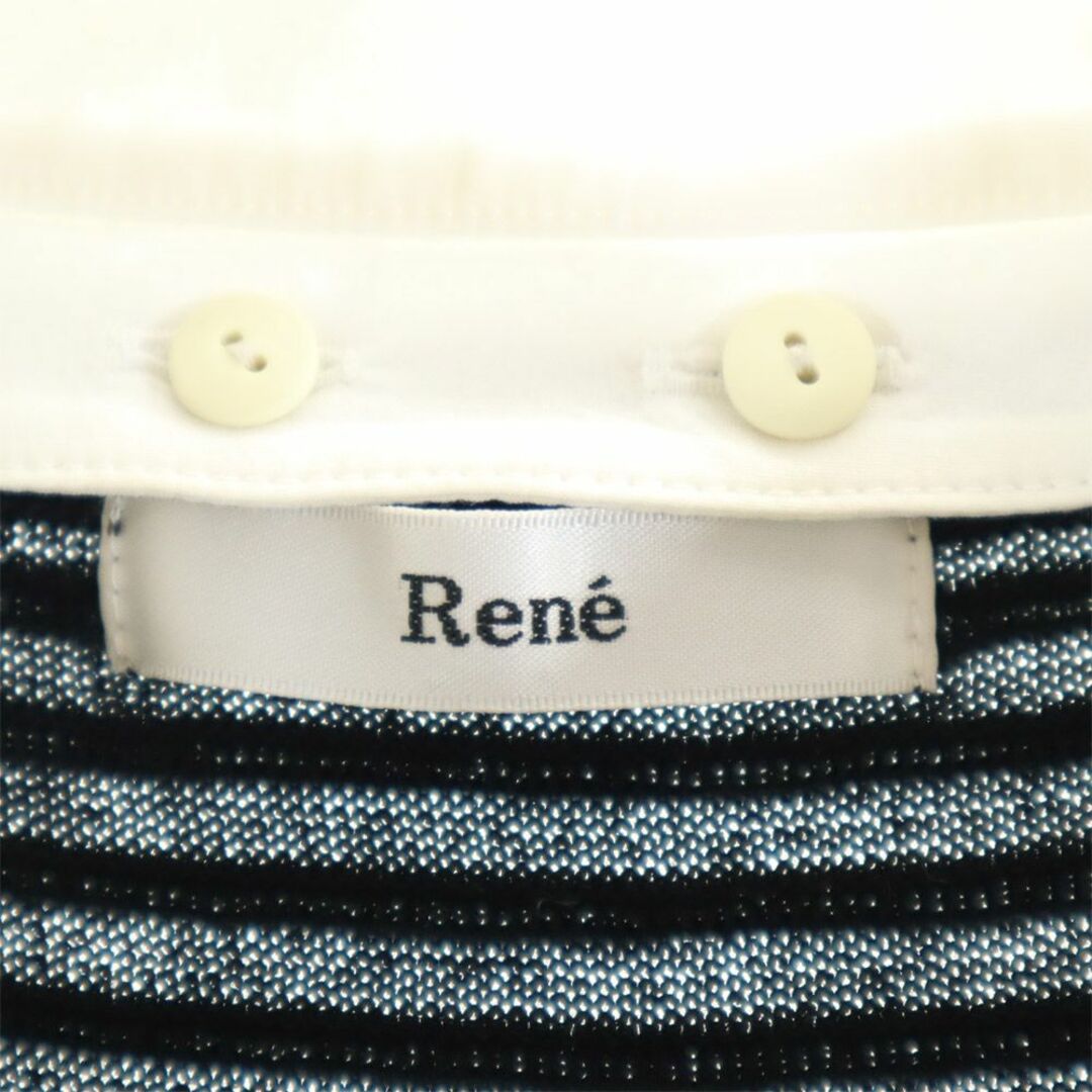 René(ルネ)のルネ 襟付き ニットベスト 36 ブラック×ホワイト Rene レディース 古着 【240309】 レディースのトップス(ベスト/ジレ)の商品写真