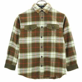 バーバリー(BURBERRY)のバーバリー 三陽商会 長袖 チェックシャツ 140 ブラウン系 BURBERRY キッズ 古着 【240309】 メール便可(ブラウス)