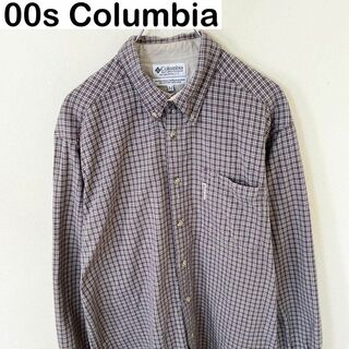 コロンビア(Columbia)の00s Columbia コロンビア　刺繍ロゴ　チェック　シャツ　古着(Tシャツ/カットソー(七分/長袖))