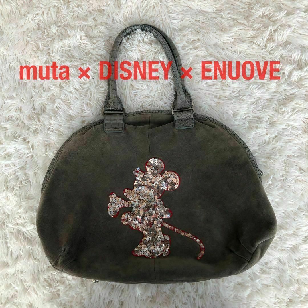 MUTA×Disney×ENUOVE　スエードハンドバッグスパンコールミッキー | フリマアプリ ラクマ