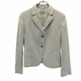 Jil Sander - ジルサンダー イタリア製 ウールブレンド テーラードジャケット 36 グレー系 JIL SANDER レディース 古着 【240309】