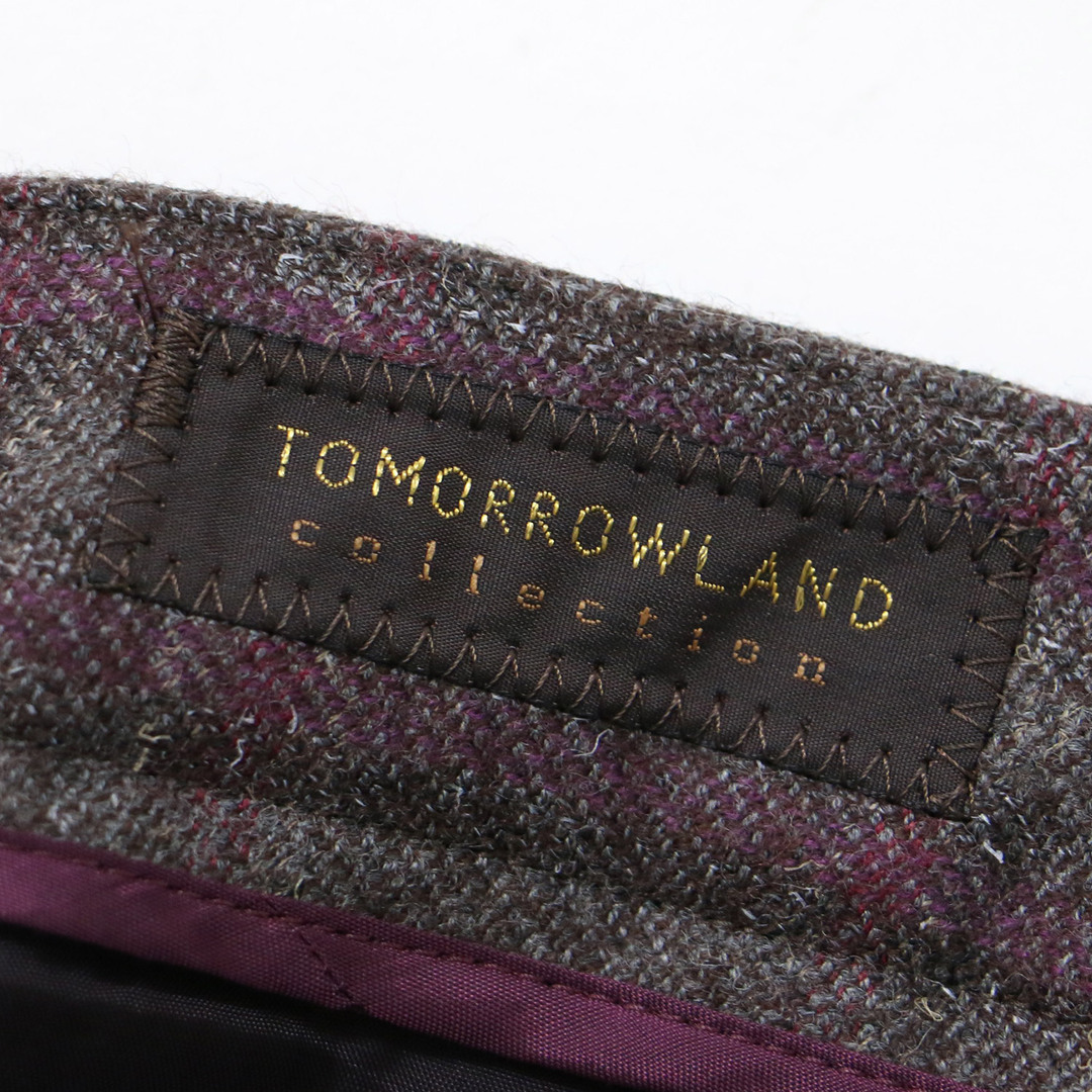 TOMORROWLAND(トゥモローランド)の美品 TOMORROWLAND collection トゥモローランド パンツ サイズ:34(7号) シガレットパンツ テーパード クロップド丈 ツイード タータンチェック ウール ブラウン系 日本製 ブランド ボトムス ズボン【レディース】【中古】 レディースのパンツ(カジュアルパンツ)の商品写真