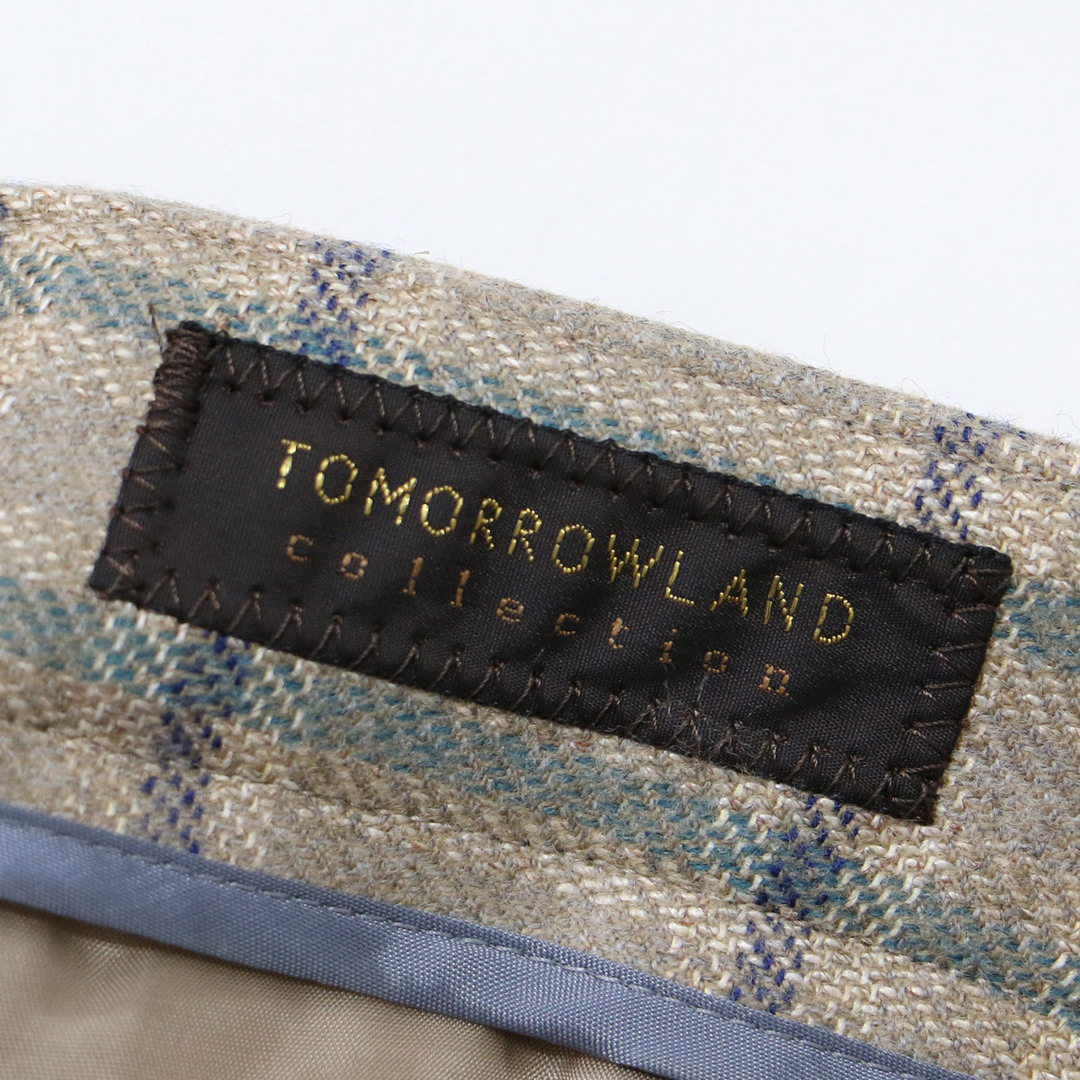 TOMORROWLAND(トゥモローランド)の美品 TOMORROWLAND collection トゥモローランド パンツ サイズ:34(7号) シガレットパンツ テーパード クロップド丈 ツイード タータンチェック ウール ベージュ系 日本製 ブランド ボトムス ズボン【レディース】【中古】 レディースのパンツ(カジュアルパンツ)の商品写真