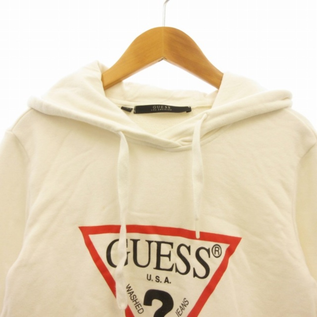 GUESS(ゲス)のゲス GUESS ロゴ パーカー スウェット フーディ 白 S ■GY09 メンズのトップス(パーカー)の商品写真