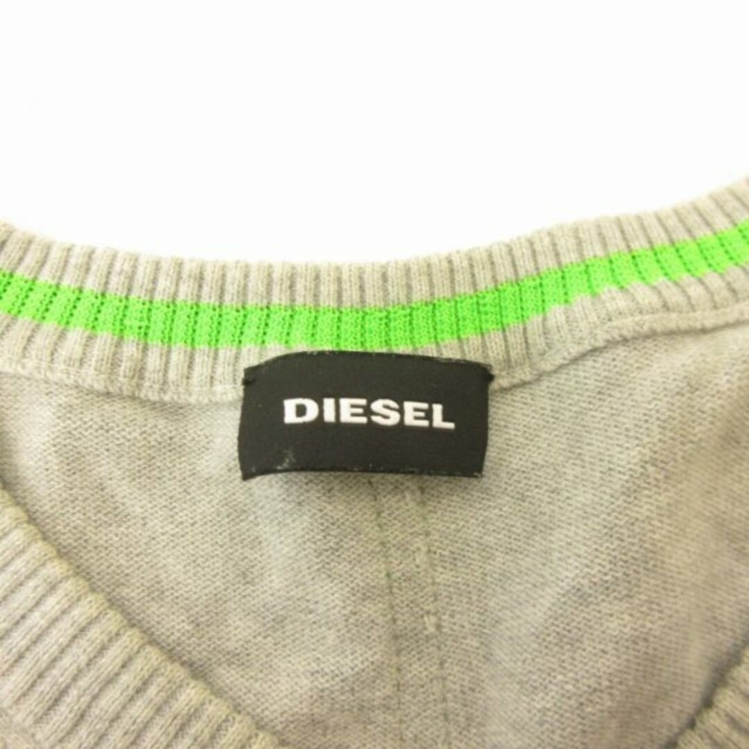 DIESEL(ディーゼル)のディーゼル DIESEL 袖ロゴ セーター ニット グレー L ■GY09 メンズのトップス(ニット/セーター)の商品写真