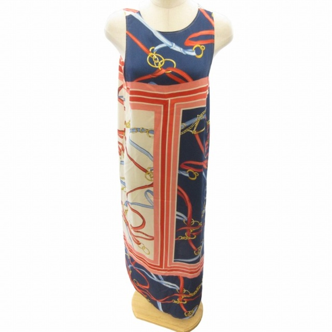 ダイアグラム 美品 スカーフ柄 ワンピース スカート 36 約S ■GY09 レディースのワンピース(ロングワンピース/マキシワンピース)の商品写真