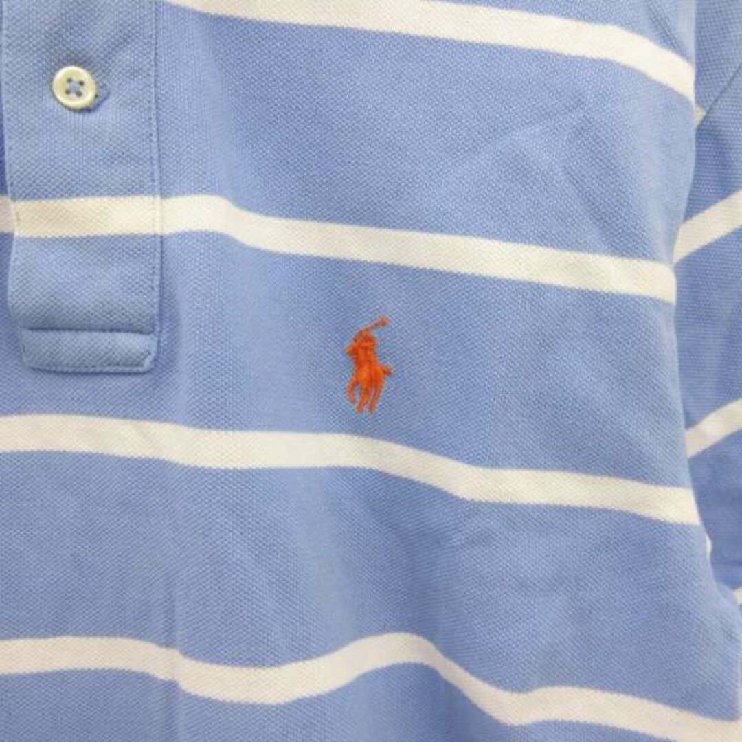 POLO RALPH LAUREN(ポロラルフローレン)のポロ ラルフローレン ロゴ刺繍 ポロシャツ ボーダー 半袖 青 XS ■GY09 メンズのトップス(ポロシャツ)の商品写真