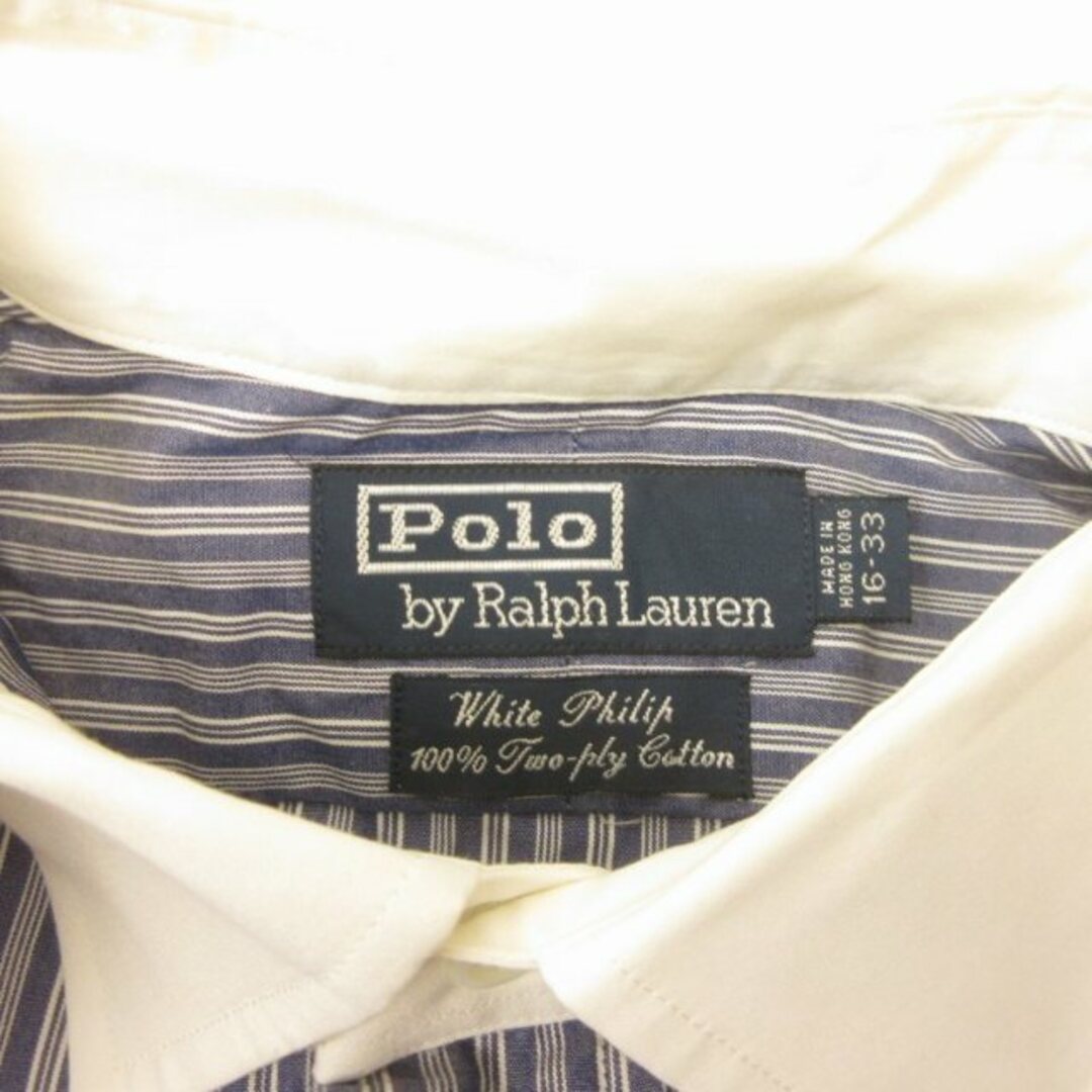 POLO RALPH LAUREN(ポロラルフローレン)のポロ バイ ラルフローレン ストライプシャツ 襟切り替え 約XL ■GY09 メンズのトップス(シャツ)の商品写真