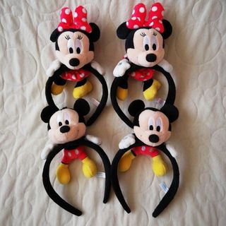 ディズニー(Disney)のTDR　ミッキーカチューシャ&ミニーカチューシャ4点セット(小道具)