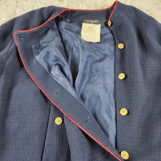 【 大きいサイズ 】 シャネル ナポレオンワンピース ココマーク 金ボタン 紺色 【 大きいサイズ 】 シャネル ナポレオンワンピース ココマーク 金ボタン 紺色
