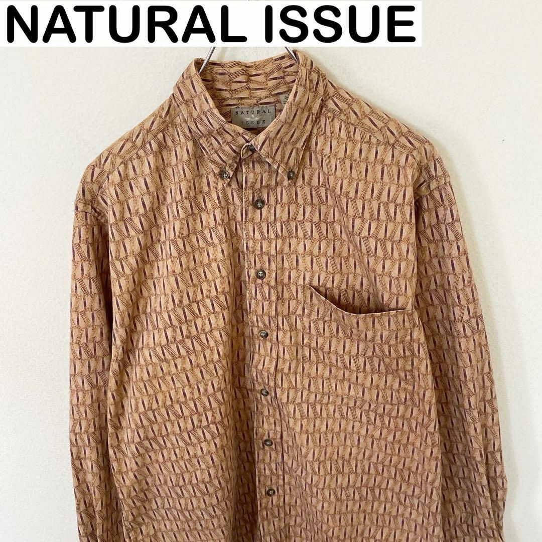 VINTAGE(ヴィンテージ)のNATURAL ISSUE 長袖　総柄　シャツ　古着　アメカジ　ヴィンテージ メンズのトップス(Tシャツ/カットソー(七分/長袖))の商品写真