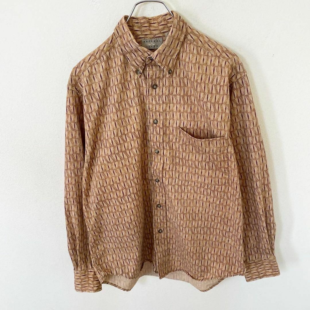 VINTAGE(ヴィンテージ)のNATURAL ISSUE 長袖　総柄　シャツ　古着　アメカジ　ヴィンテージ メンズのトップス(Tシャツ/カットソー(七分/長袖))の商品写真