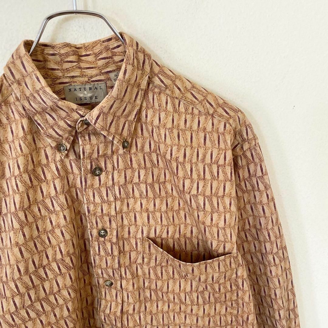 VINTAGE(ヴィンテージ)のNATURAL ISSUE 長袖　総柄　シャツ　古着　アメカジ　ヴィンテージ メンズのトップス(Tシャツ/カットソー(七分/長袖))の商品写真