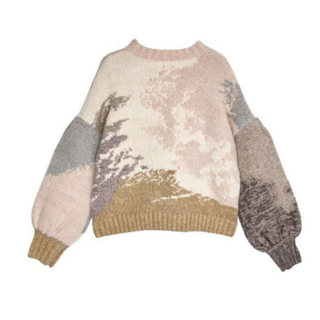 Ameri VINTAGE(アメリヴィンテージ)のANDREA ABSTRACT PAINT KNIT Ameri VINTAGE レディースのトップス(ニット/セーター)の商品写真