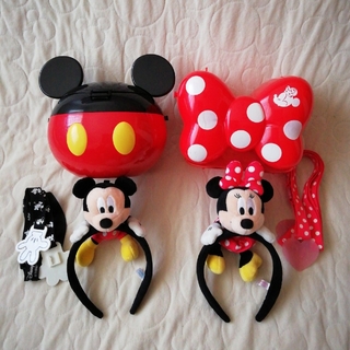 ディズニー(Disney)のTDR　ミッキー&ミニーカチューシャ、ポップコーンバケットセット(小道具)
