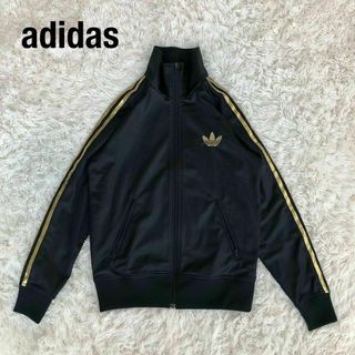 アディダス(adidas)のAdidasアディダス　トラックジャケットブラックゴールドジャージ古着S(ジャージ)