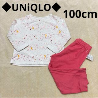 ユニクロ(UNIQLO)のユニクロ　uniqlo 子供　女の子　フリース　長袖　パジャマ　100cm(パジャマ)