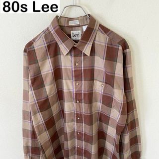 ヴィンテージ(VINTAGE)の80s Lee リー　長袖　チェック　シャツ　古着　アメカジ　ヴィンテージ(Tシャツ/カットソー(七分/長袖))