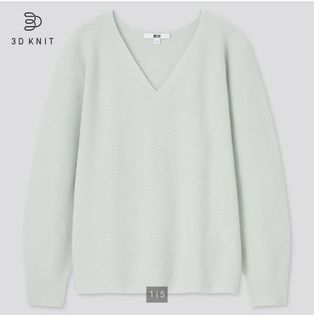 ユニクロ(UNIQLO)のユニクロ　3DコットンVネックセーター(ニット/セーター)