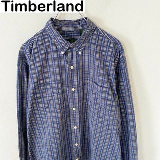 ティンバーランド(Timberland)のTimberland ティンバーランド　長袖　刺繍ロゴ　チェック　シャツ　古着(Tシャツ/カットソー(七分/長袖))