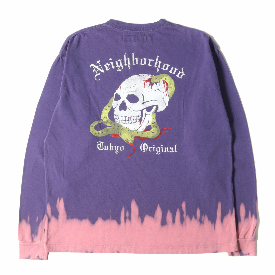 NEIGHBORHOOD(ネイバーフッド)の新品 NEIGHBORHOOD ネイバーフッド Tシャツ サイズ:S 24SS サベージ加工 スカル スネーク ロングスリーブTシャツ SAVAGE CREWNECK LS パープル トップス カットソー 長袖【メンズ】 メンズのトップス(Tシャツ/カットソー(七分/長袖))の商品写真