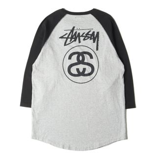 ステューシー(STUSSY)のSTUSSY ステューシー Tシャツ サイズ:XL 00s SSリンクロゴ 7分袖 ラグランTシャツ ヘザーグレー ブラック 00年代 アーカイブ トップス カットソー 長袖【メンズ】【中古】(Tシャツ/カットソー(半袖/袖なし))