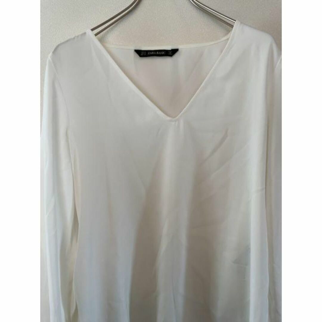 ZARA(ザラ)のZARA Basic ザラベーシック ロングシャツ ホワイト 羽織り サイズXS レディースのトップス(シャツ/ブラウス(長袖/七分))の商品写真