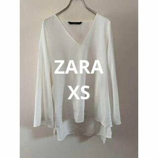 ザラ(ZARA)のZARA Basic ザラベーシック ロングシャツ ホワイト 羽織り サイズXS(シャツ/ブラウス(長袖/七分))