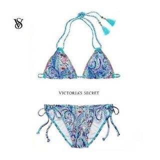 ヴィクトリアズシークレット(Victoria's Secret)の新品(S/S他)victoria's secret ブルーペイズリービキ二set(水着)