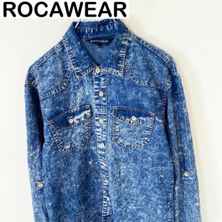 ロカウェア(Rocawear)のROCAWEAR ロカウェア　長袖　ケミカルウォッシュ　デニムシャツ　古着(Tシャツ/カットソー(七分/長袖))