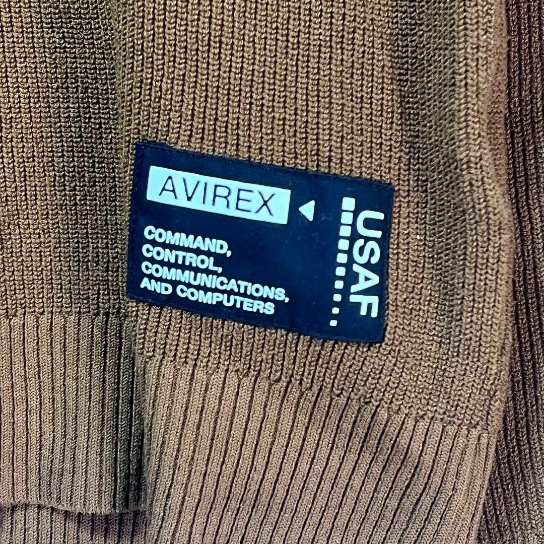 AVIREX(アヴィレックス)の美品 AVIREX アビレックス ニット セーター ブラウン M プルオーバー メンズのトップス(ニット/セーター)の商品写真