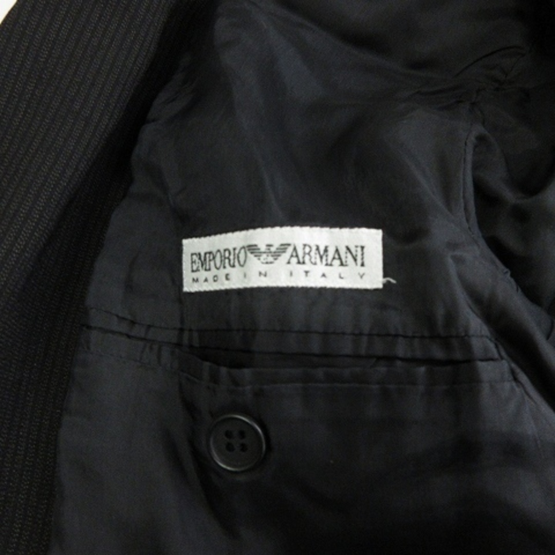 Emporio Armani(エンポリオアルマーニ)のエンポリオアルマーニ テーラードジャケット ストライプ 黒 50 L ■GY31 メンズのジャケット/アウター(テーラードジャケット)の商品写真