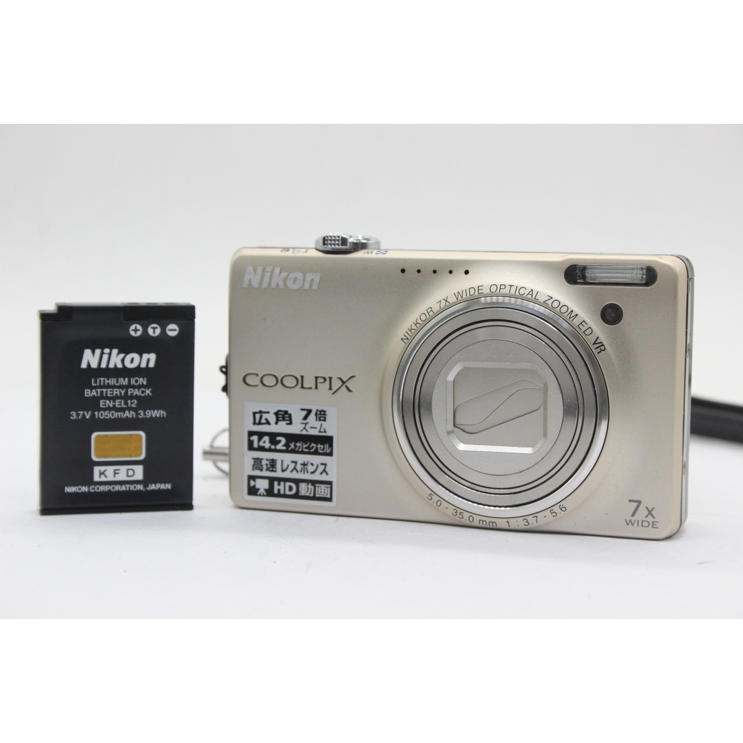 美品 返品保証】 ニコン Nikon Coolpix S6000 ゴールド 7x Wide 