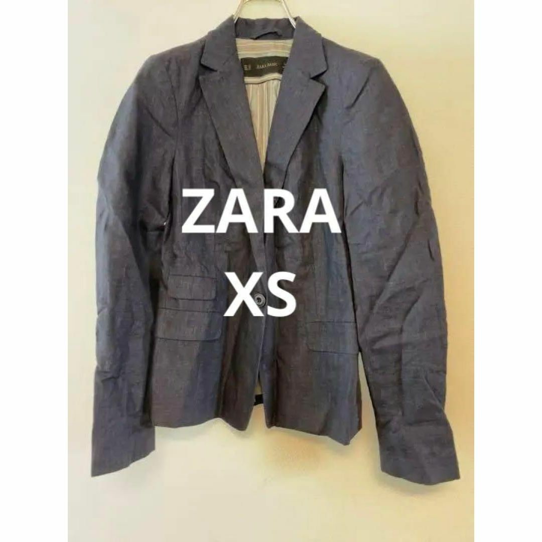 ZARA(ザラ)のZARA Basic ザラ テーラードジャケット デニム風 XS レディース レディースのジャケット/アウター(テーラードジャケット)の商品写真