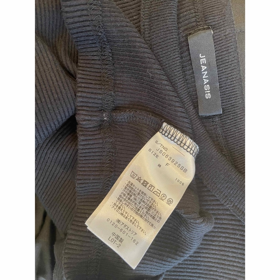 JEANASIS(ジーナシス)のJEANASIS リブクロップドTEE 長袖 半袖2点セット 黒 ブラック レディースのトップス(Tシャツ(長袖/七分))の商品写真