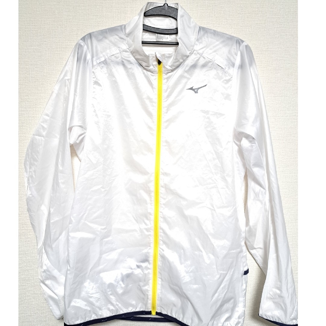 MIZUNO メンズ ランニング ブレーカーシャツ ポーチジャケット ホワイト… | フリマアプリ ラクマ