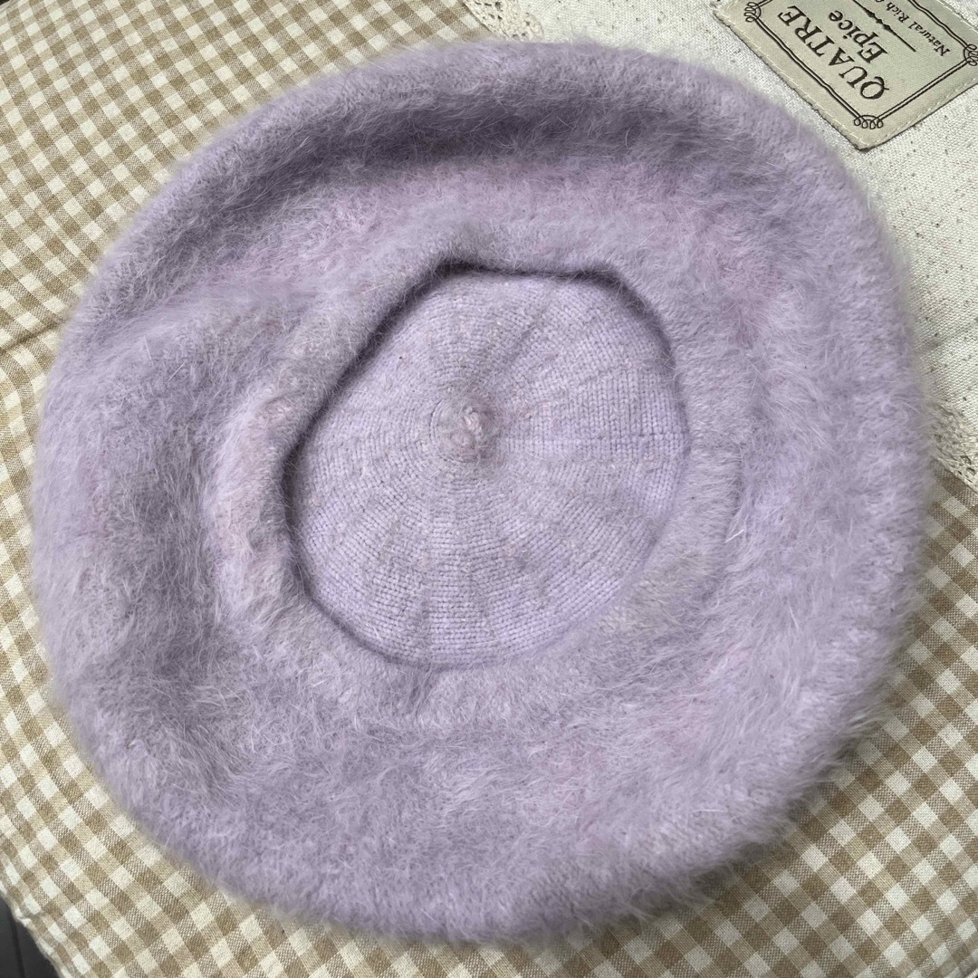ベレー帽 ラベンダー ふわふわ レディースの帽子(ハンチング/ベレー帽)の商品写真