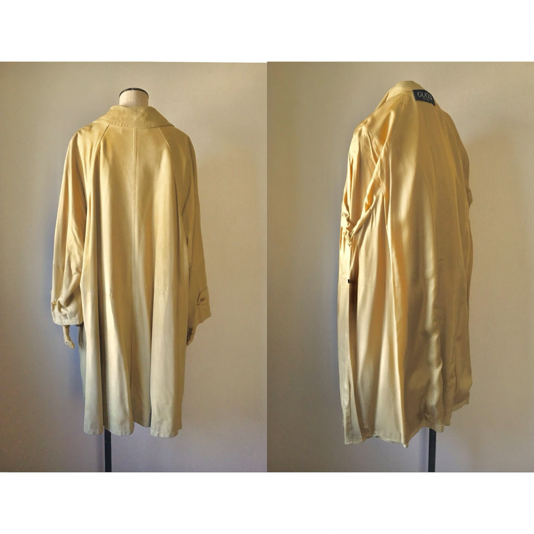 Gucci(グッチ)の80s GUCCI Deerskin Gold Button Coat 鹿革 レディースのジャケット/アウター(ロングコート)の商品写真