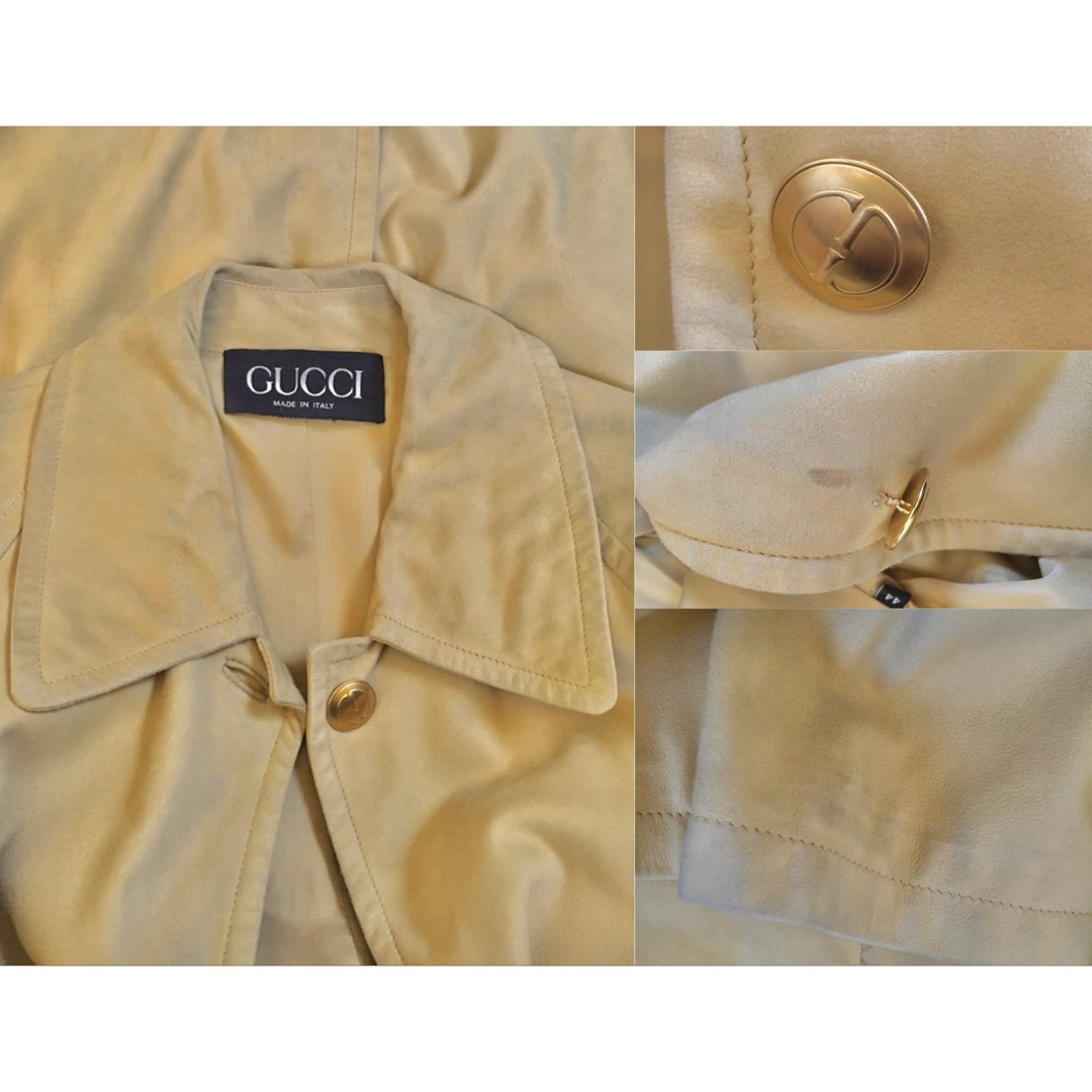 Gucci(グッチ)の80s GUCCI Deerskin Gold Button Coat 鹿革 レディースのジャケット/アウター(ロングコート)の商品写真