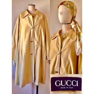 80s GUCCI Deerskin Gold Button Coat 鹿革