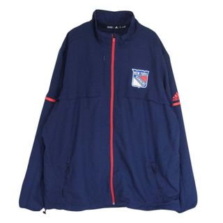 アディダス(adidas)のadidas アディダス NHL NEW YORK RANGERS ロゴワッペン トラックジャケット ネイビー系 XL【中古】(その他)