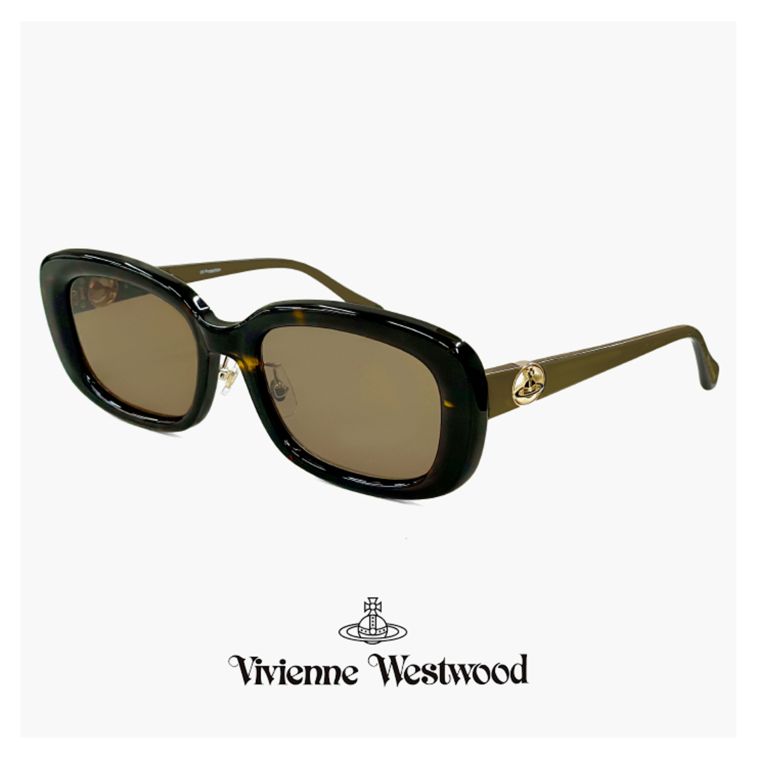 Vivienne Westwood(ヴィヴィアンウエストウッド)の【新品】 41-5004 c02 54mm レディース ヴィヴィアン ウエストウッド サングラス Vivienne Westwood uvカット 紫外線対策 オーバル スクエア 型 フレーム ダークデミブラウン オーブ アジアンフィット モデル レディースのファッション小物(サングラス/メガネ)の商品写真